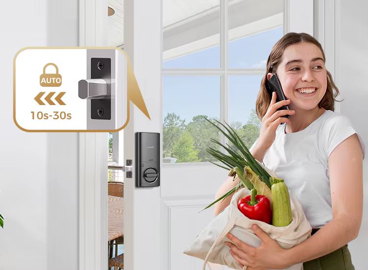 Smart Keyless Deadbolt Lock w/Integrated Camera/Doorbell Fingerprint Code and Keypad