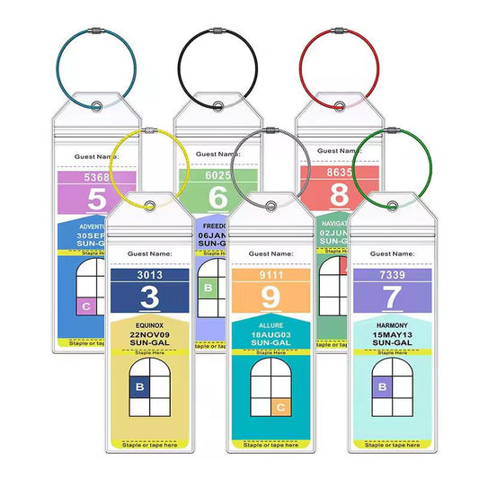 4 Pack - Cruise Clear Luggage Tag Holders with steel loop & zip seal